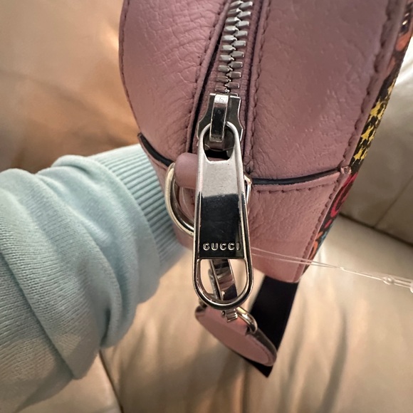 GUCCI GG Supreme Monogram Psychedelic Shoulder Bag Black Multicolor Sugar Pink - Picture 9 of 16